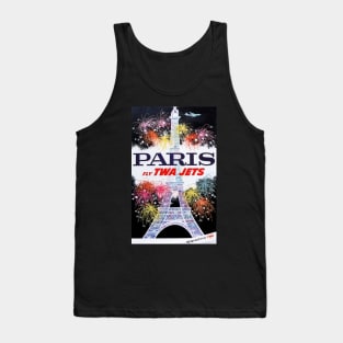 PARIS via Fly TWA Jets Vintage Airline Poster Tank Top